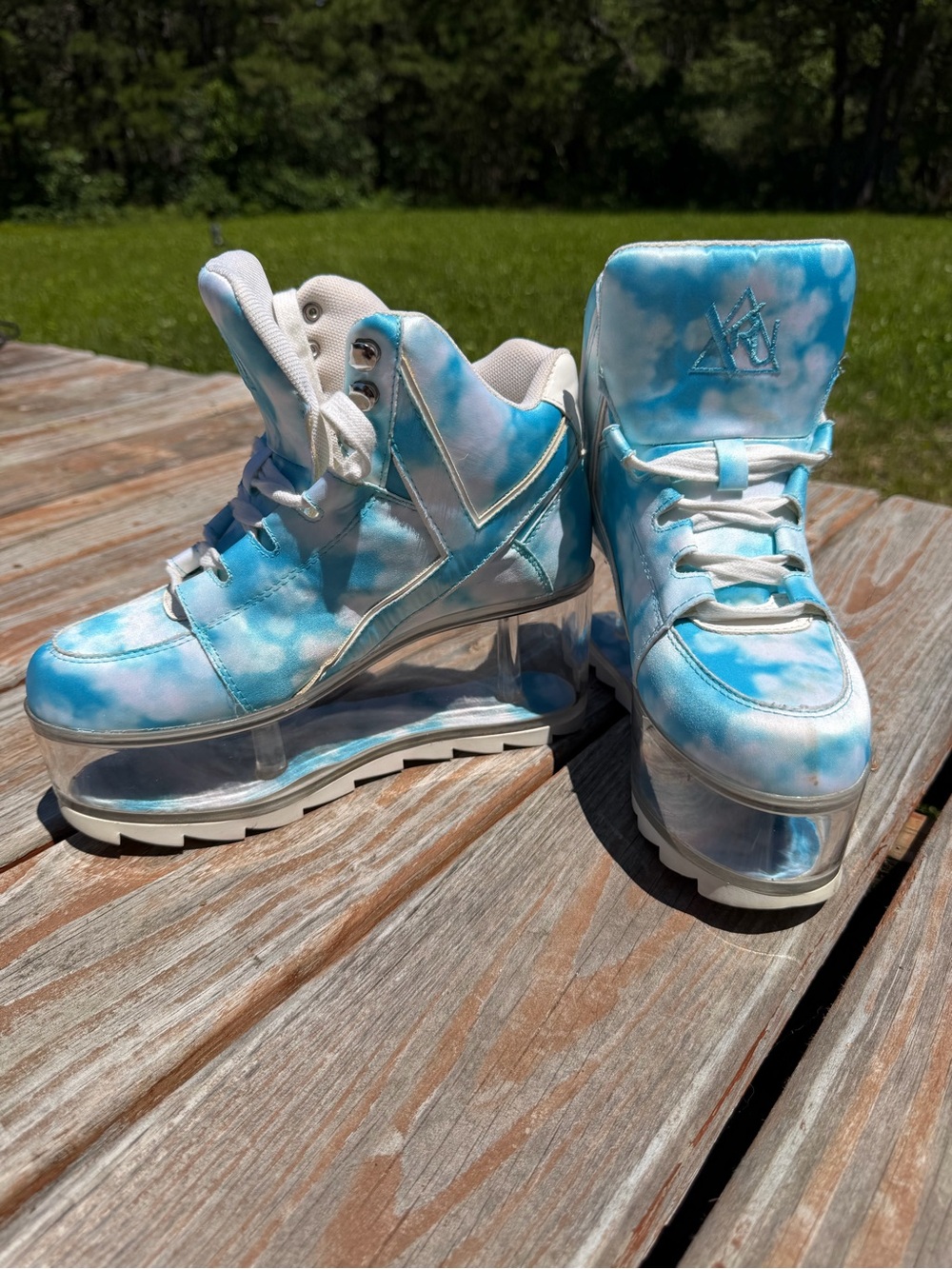 YRU Qloud Sky High Clear Fillable Platform Sneakers